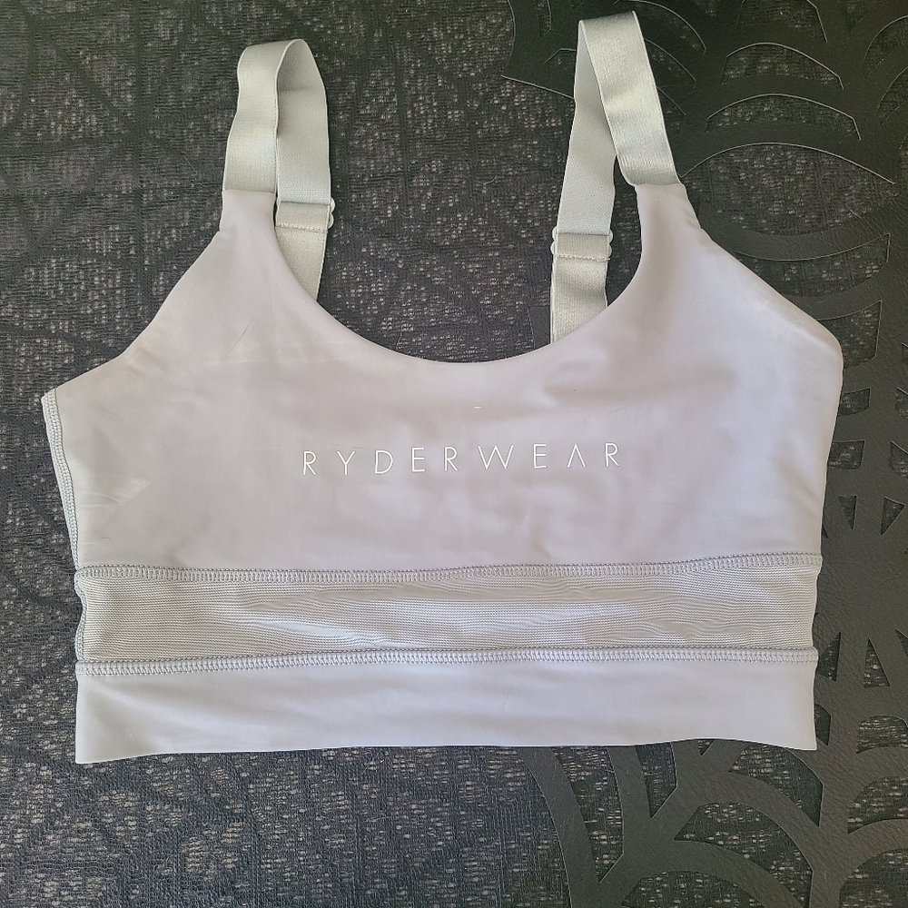 Grey Ryderwear Sports Bra with Mesh